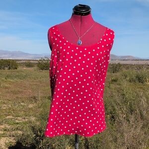Red Polka Dot Sleeveless Top